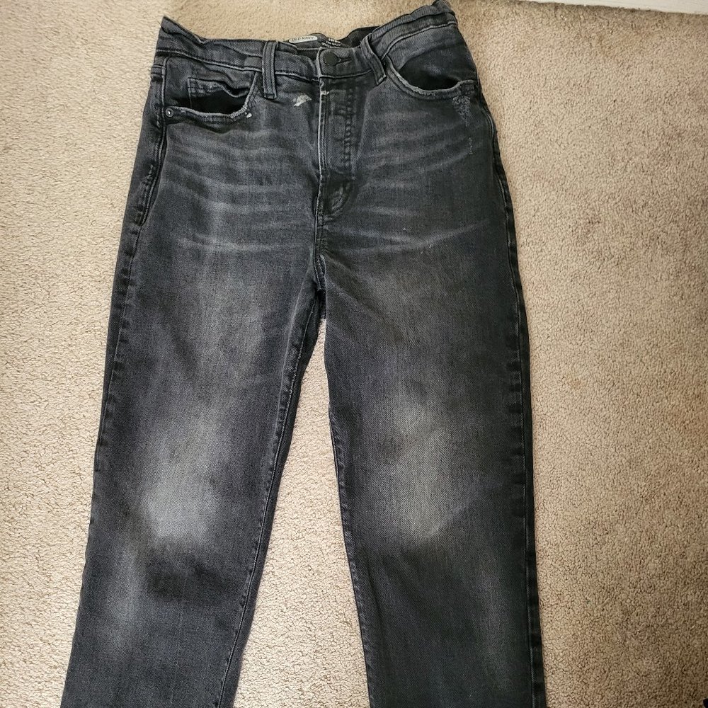 Old Navy Black Straight Leg Jeans Size 8
